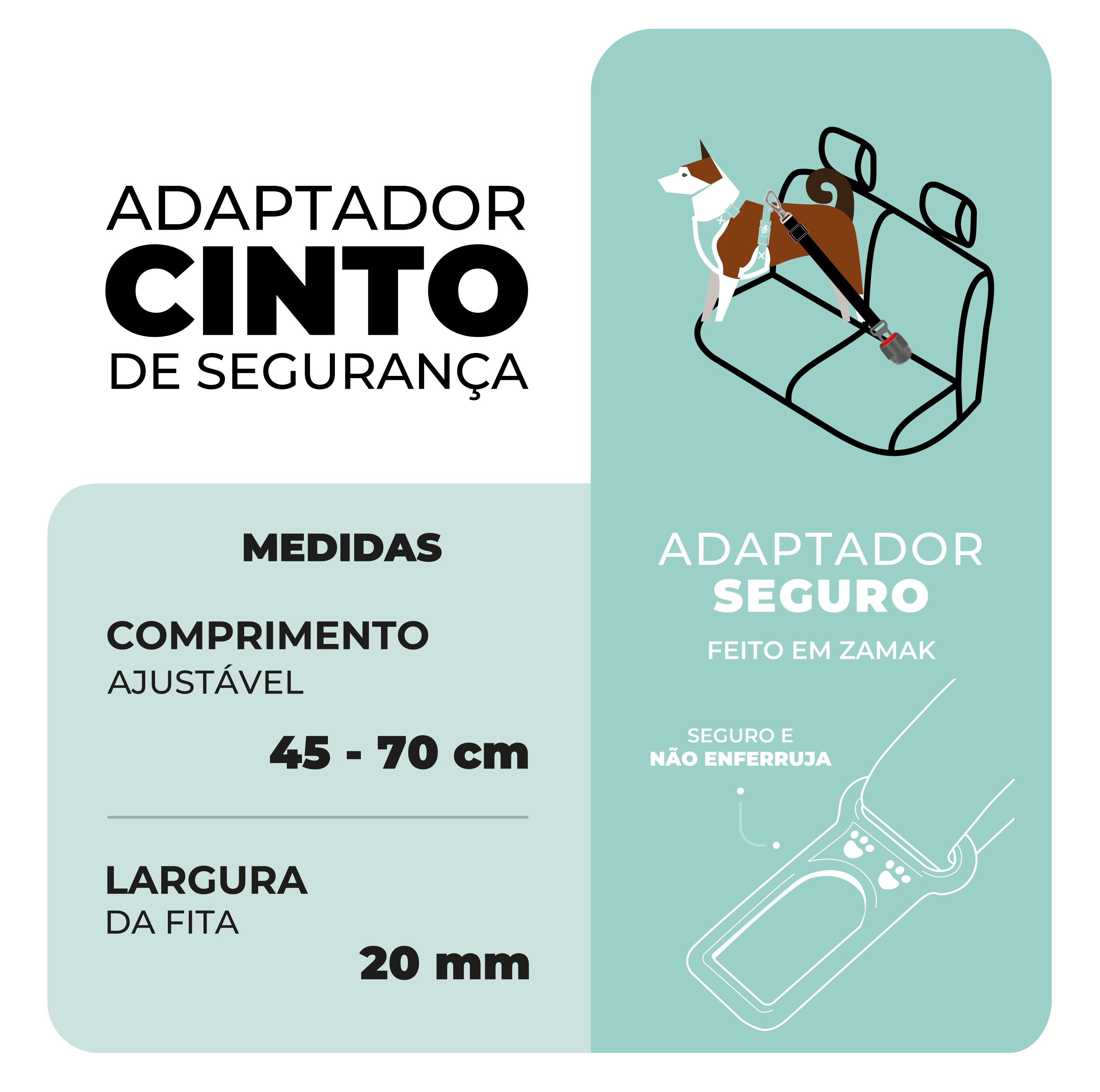 KIT VIAGEM - Peitoral Mesh H + Adaptador de cinto Maresia