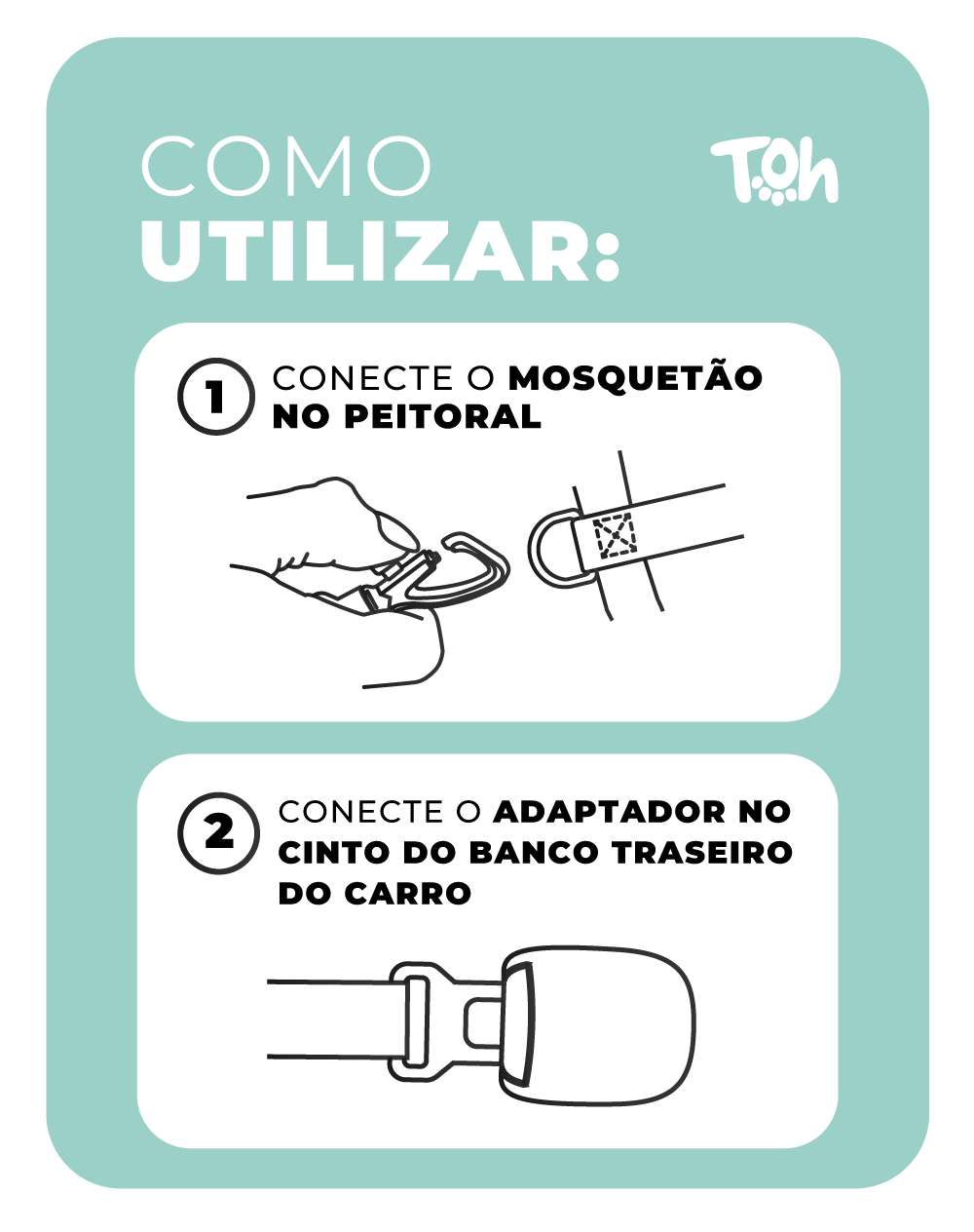 Adaptador de Cinto de Segurança Azul