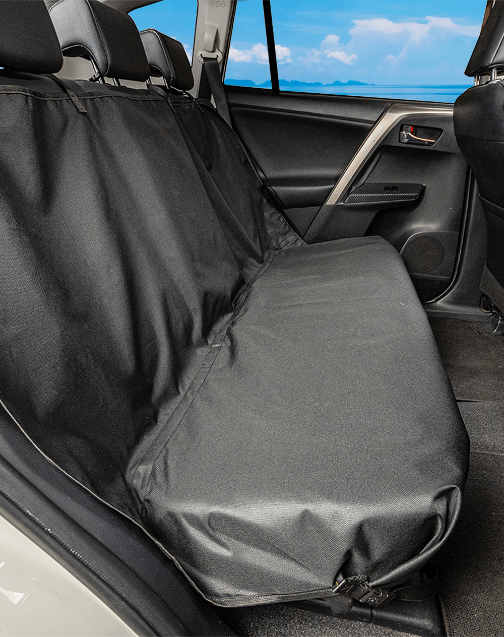KIT VIAGEM Capa para Banco de Carro Premium + Adaptador de cinto Black + Bolsa de ração G