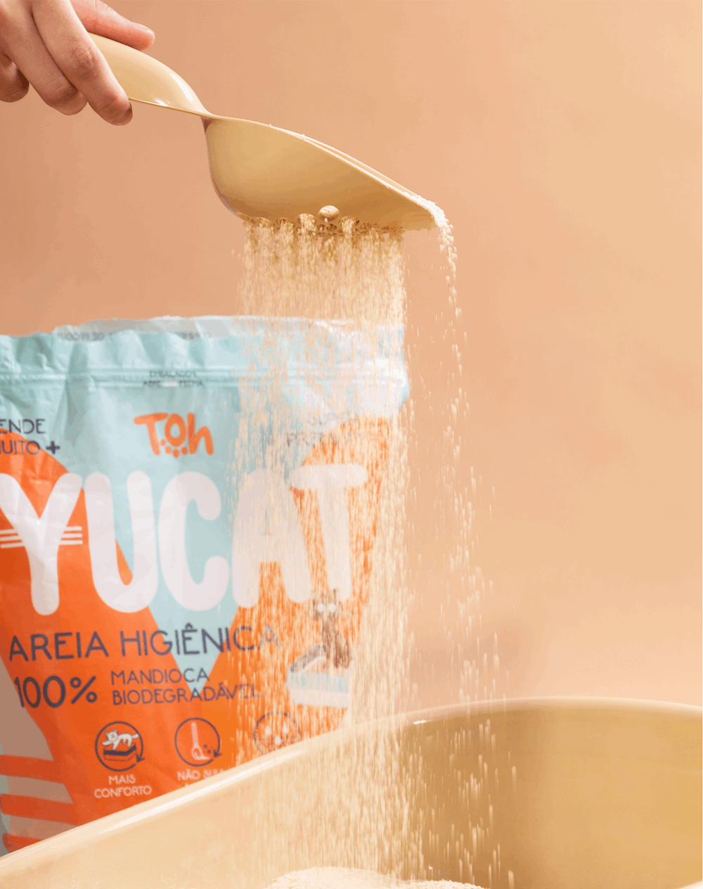 Kit 2 Areias Yucat Higiênicas Para Gatos - Mandioca Biodegradável 4Kg