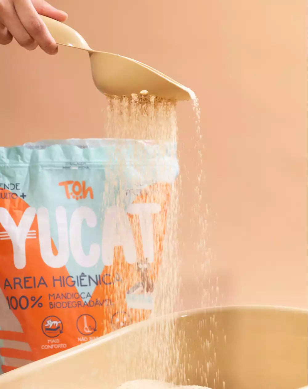Kit 2 Areias Yucat Higiênicas Para Gatos - Mandioca Biodegradável 4Kg
