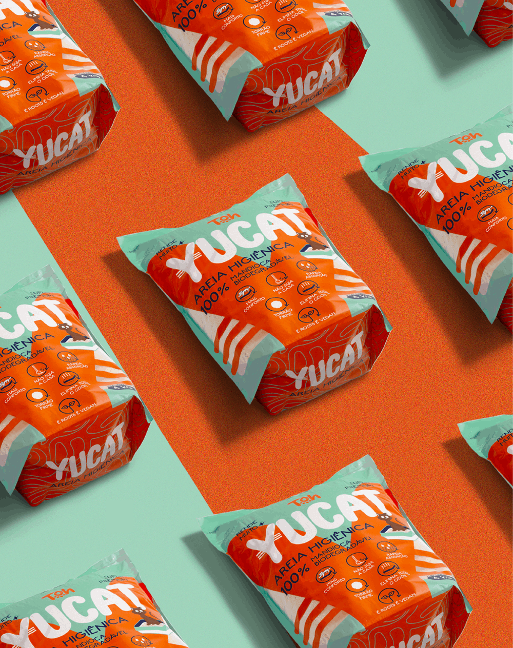 Kit 2 Areias Yucat Higiênicas Para Gatos - Mandioca Biodegradável 4Kg