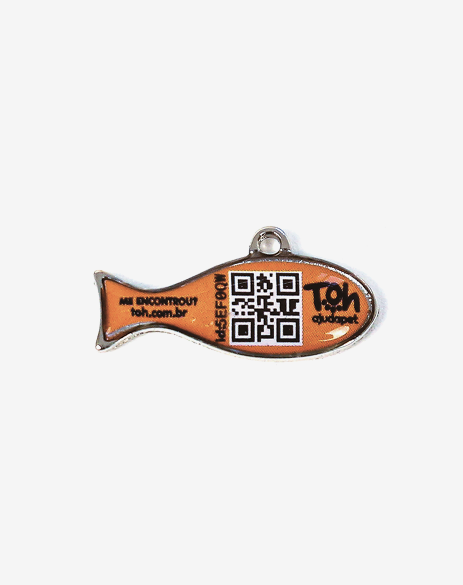 Pingente Peixe QR Code Laranja