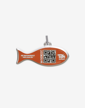 Pingente Peixe QR Code Laranja