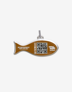 Pingente Peixe QR Code Bege