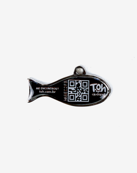 Pingente Peixe QR Code Preto