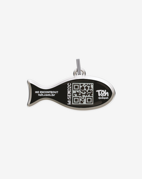 Pingente Peixe QR Code Preto