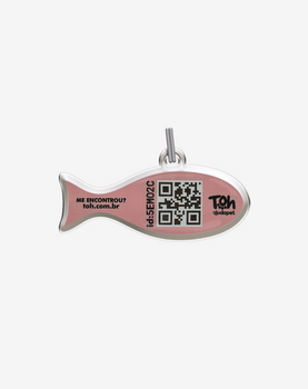 Pingente Peixe QR Code Rosa