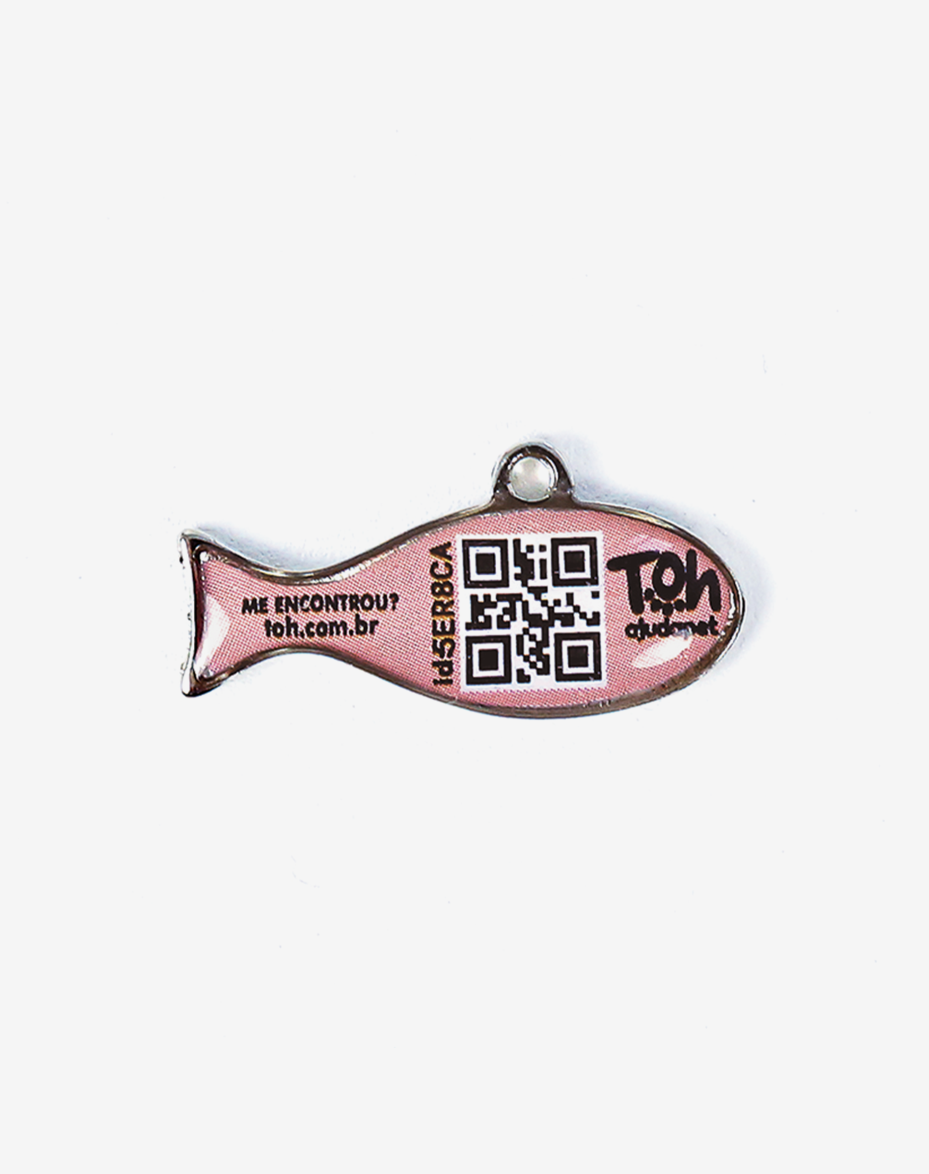 Pingente Peixe QR Code Rosa