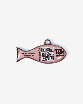Pingente Peixe QR Code Rosa