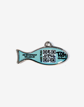 Pingente Peixe QR Code Verde Tiffany
