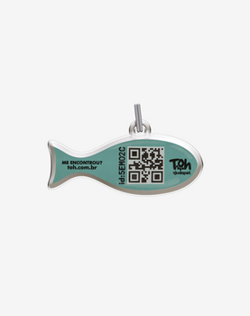 Pingente Peixe QR Code Verde Tiffany