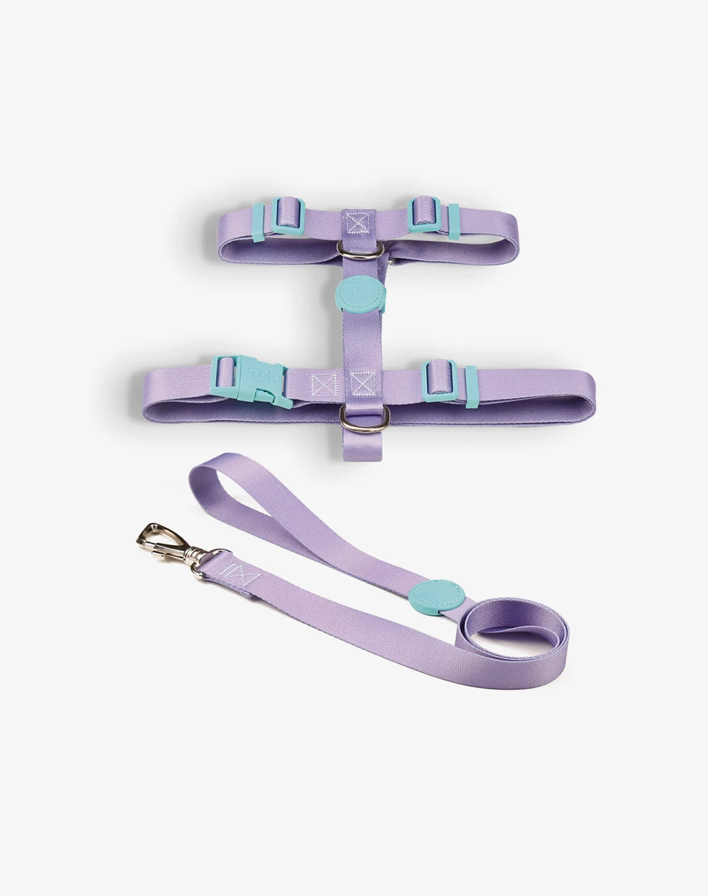 KIT VIAGEM - Conjunto Peitoral H e Guia + Adaptador de cinto Lilás