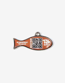 Pingente Peixe QR Code Coral