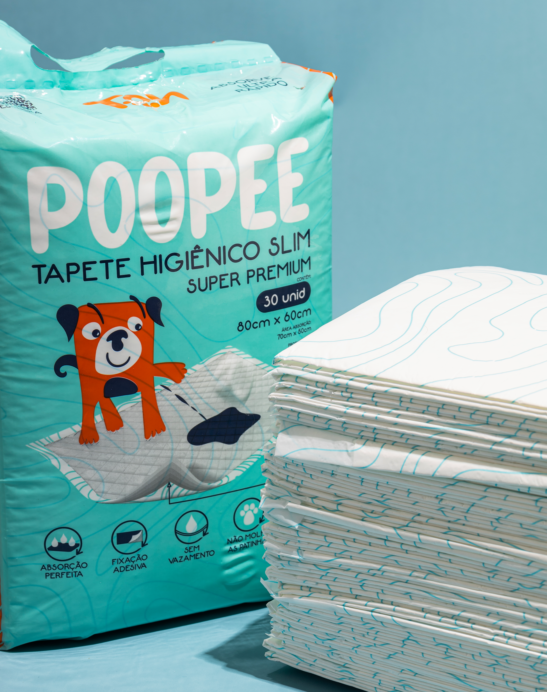 Kit 3 Tapetes Higienico Slim PooPee 30un 80X60cm