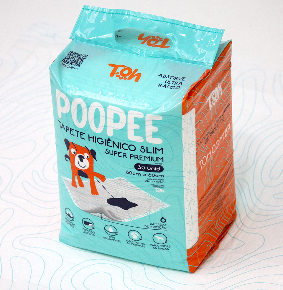 Tapete Higienico Slim PooPee 30un 80X60cm – Toh